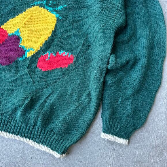 Vintage Y2K green fruit knit sweater sweatshirt - Picture 4 of 6